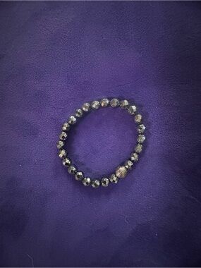 Sparkling Hematite Beaded Stretch Bracelet - Black